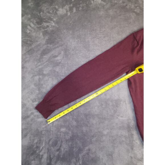 J.Crew Sweater Men's Sz LT Burgundy V-Neck Cotton Cashmere Long Sleeve Pullover - Picture 5 of 10